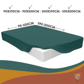 Strauss Home ® Jersey Fitted Sheet, 100% Cotton, 90 x 200 - 100 x 200 cm (Petrol)