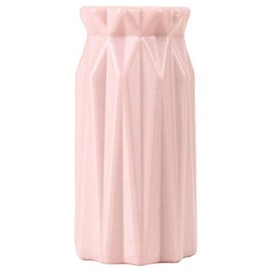 Ceramic Look Plastic Vase - Unbreakable Vase for Flowers (Origami Dusty Pink)