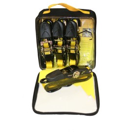 Everest Premium Ratchet Tie Down – 4 PK – 1 IN – 10 FT – 300 LBS Working Load – 900 LBS Break Strength – Cambuckle Alternative – Cargo Straps Perfect for Moving Appliances, Lawn Equipment and Motorcycles