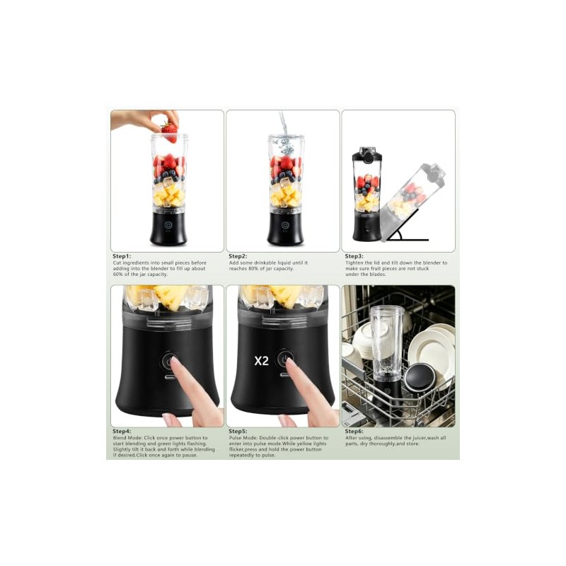 Portable USB-C Blender for Smoothies and Shakes - 20 oz