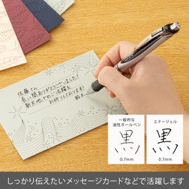 Pentel XBL77-A Retractable EnerGel Ink Ballpoint Pen, 0.03 inch (0.7 mm), Silver Barrel, Black