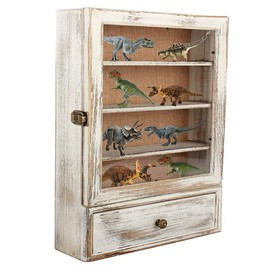 LITAITAI Deep Shadow Box Frame 12x17 with Drawer and Linen Lining , Display Case Memory Box Acrylic for Keepsakes Collections, Medals, Bouquet Wall or Tabletop,White