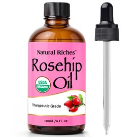Natural Riches Aceite De Semilla De Rosa Mosqueta Orgánico Para La Cara 100% Puro Natural Prensado En Frío Sin Refinar Aceite Transportador Sin Ogm Para Piel Cabello Y Uñas. 4 Fl Oz.