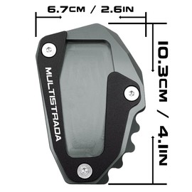 Motorradständer Fuß Seitenständer Verlängerungsplatte für Ducati Multistrada 950 1100 1200 1260 1200S 1260S V4S V2 Rally DVT DESERT X für Monster 696 697 795 796 Diavel 1260 2019-2022 zubehör (grau)