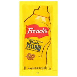 French's Classic Yellow Mustard Packets, 500 count - One 500 Count Individual Yellow Mustard Packets, Perfect Single-Serve Size for Delivery and Takeout Orders