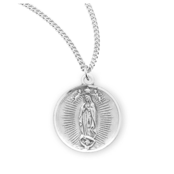 HMH Sterling Silver Our Lady of Guadalupe Medal Pendant on