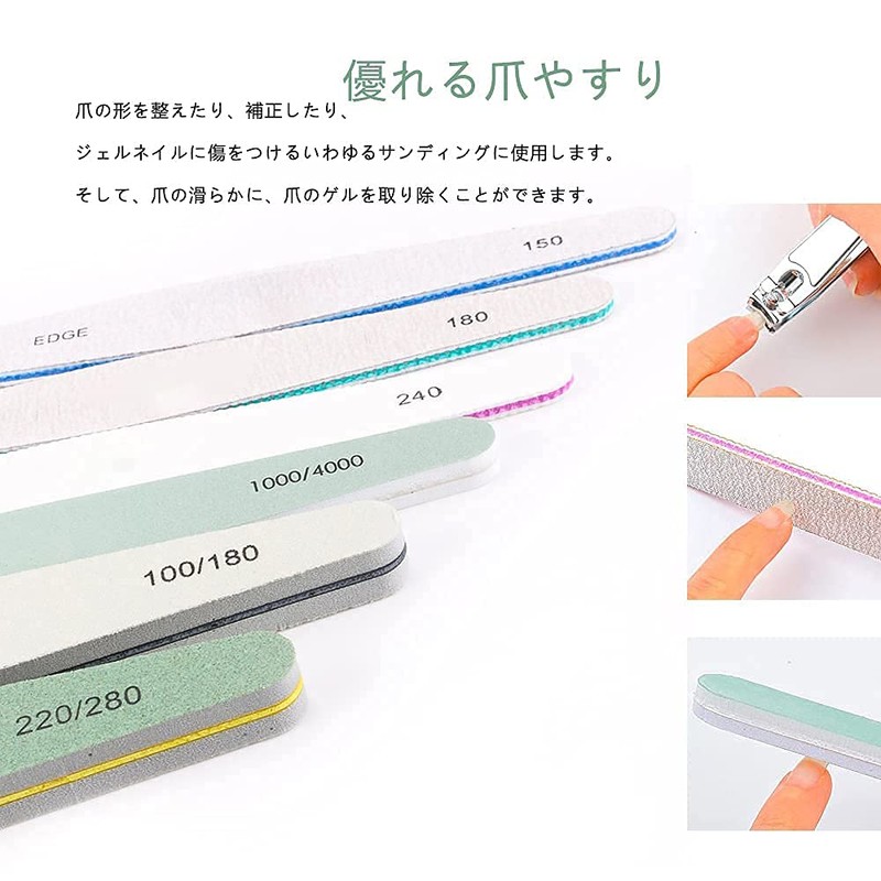 LIKENNY Sponge Nail File, Gel Nail File, Nail File, Double