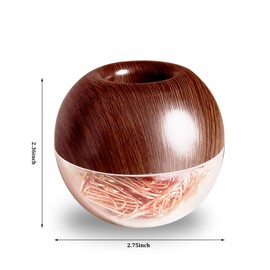 Walnut Wood Paper Clip Holder , Wooden Magnetic Paper Clip Dispenser with Rose Gold PaperClips 100pcs 28mm(1.1") Cute Office Supplies for Desk Organizer