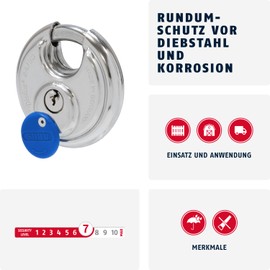 ABUS 35042 Padlock Key 24/60 mm, Silver