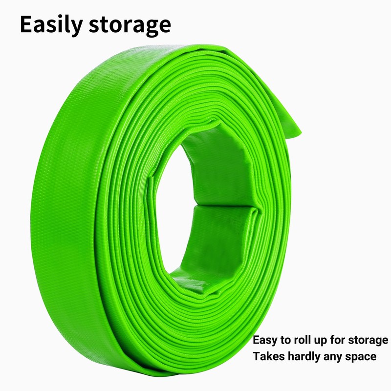 2 inch x 100 FT Pool Backwash Hose, Green Heavy