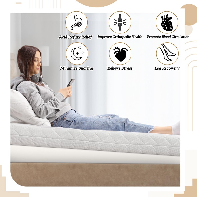 Cinnvoice Mattress Wedge, 7 Inch Size Full Incline Wedge for