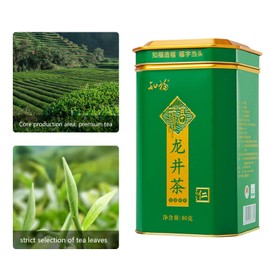 Jectse Longjing Tea, 2.8oz Chinese Green Tea Loose Leaf, Hangzhou Origin Organic West Lake Dragon Well Green Tea, Natural Lung Ching Dragon Well for Afternoon Tea