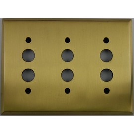 Classic Accents Antique Brass 3 Gang Push Button Light Switch Wall Plate