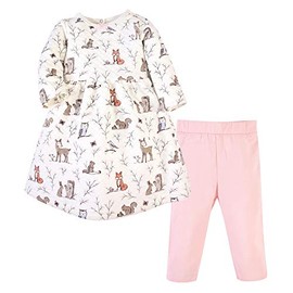 Hudson Baby baby girls Quilted Cotton and Leggings Casual Dress, Enchanted Forest, 2T US