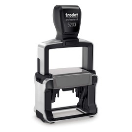 Trodat Professional 5203 Stamp 49 x 28 mm 6 Line Stainless Steel Metal Stamp High Quality Black