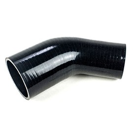 System1 Designs 2.5" to 1.75" Inch Black Elbow Silicone Reducer Coupler 3 Layers Reinforcement 45 Degree Turbo Intake Pipe