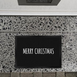 trendaffe Merry Christmas Doormat in Black and White Christmas Advent Family Winter Star