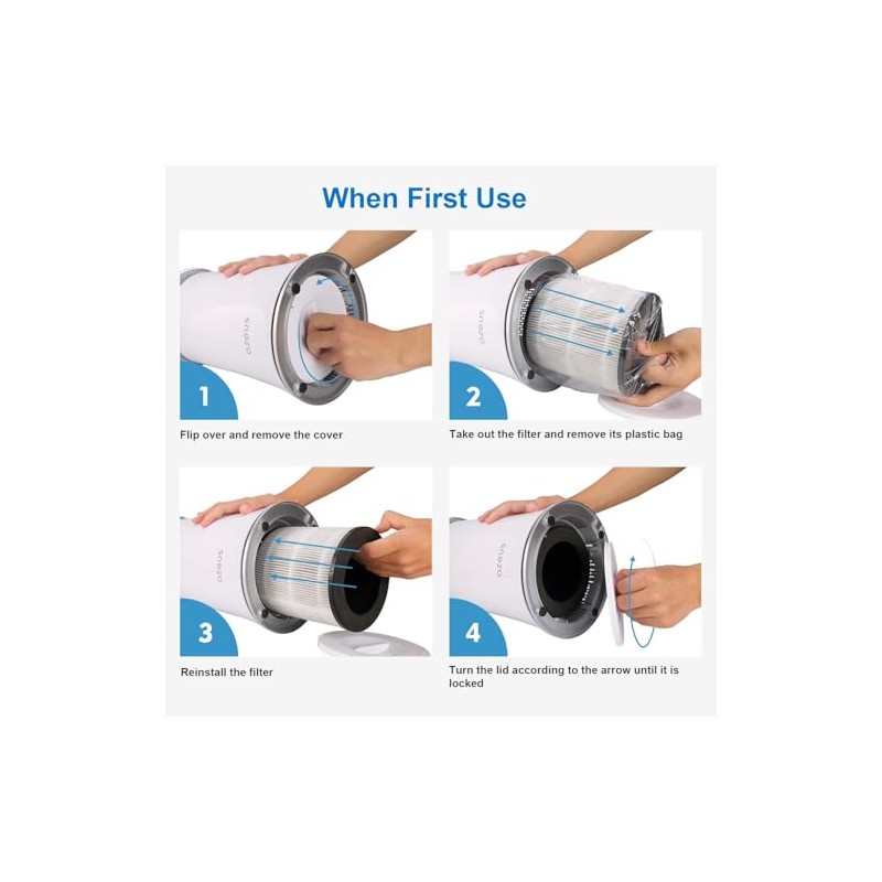 AZEUS Replacement Filter for C8 Moderl Air Purifier (Old Version)