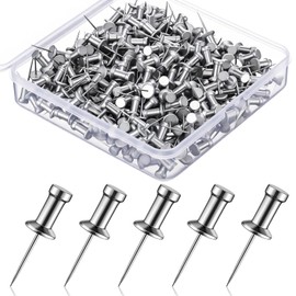 300 Pcs Aluminum Head Push Pins with 5/8" Steel Solid Metal Thumb Tacks Silver Push Pins for Wall Office Study Bulletin Boards Hanging Posters Marked Maps Fixed Objects Decoration