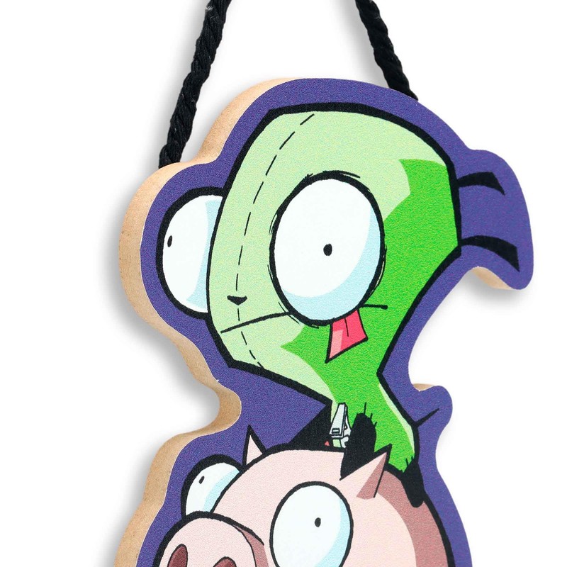 Invader Zim Gir and Pig Hanging Wood Wall Decor