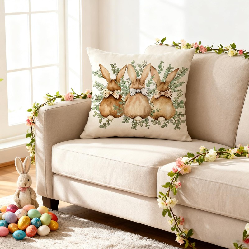 Easter Pillow Covers 16 x 16 Inch Set of 2