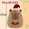 9.8" Christmas Capybara Dolls Plush Toy,25cm Cute Xmas Plush Pillow