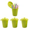 QoTang 4 PCS Green Mini Garbage Trash Pen Holder for
