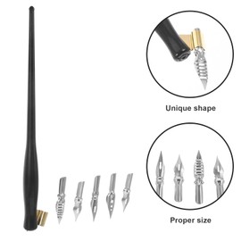 COHEALI Elegant Calligraphy Pen Set Gothic Art Flat Head Dip Pen Metal Plastic Material Vintage Design for Calligraphy Lettering Drawing