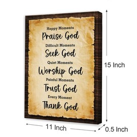 Happy Moments Praise God Wall Art,Bible Verse Canvas Wall Art,Christian Inspirational Wall Decor,Scripture Religious Wall Decor for Christian Home Office Living Room