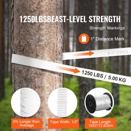 Happybuy Polyester Pull Tape - 1/2" x 1053' Mule Tape Flat Rope, 1250 lbf Tensile Capacity, for Packaging, Gardening, Electrical Work, White