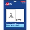 Avery Matte White Rectangle Labels, 11" x 4.25", 50 Matte