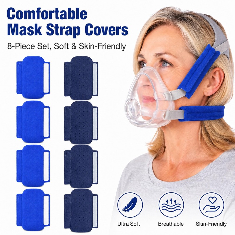8 Pack CPAP Strap Covers - Soft Fleece Headgear Cushions