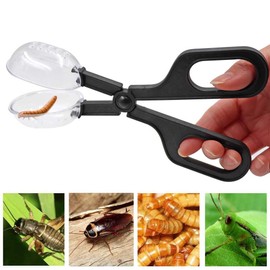 MACGOAL 2 Pieces of Reptile Feeding Clamp Reptile Poop Scoop Cage Fish Tank Cleaning Tools Reptile Feeding Tool for Gecko Lizard Bearded Dragon
