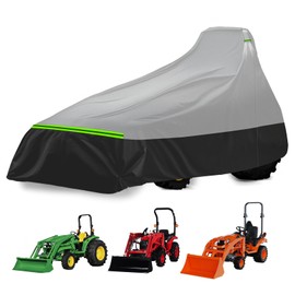 Kistrba Tractor Cover for Most Compact Tractors with Front Loaders, Compatible with John Deere, Kubota, Mahindra, Heavy Duty 500D PVC with Air Vents & Reflective Strips