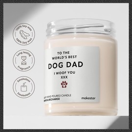 Dog Dad Gifts - Luxury Scented Soy Wax - Dog Dad Birthday Card Alternative - Dog Daddy - Makester