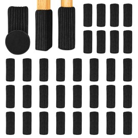 Pack of 32 Chair Socks Elastic Furniture Socks Knitted Felt Chair Leg Caps Thick Bottom Non-Slip Pads for Furniture Avoid Scratches/Noise for Chair Legs from 1 to 2 Inches (for Round/Square Chair