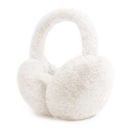 Ear Muffs Winter Women Men Kids Girls Earmuffs for Women Winter Accessories Ear Covers Cold Weather Running Ear Warmers Headband White Black Cute Fluffy Fuzzy Adjustable Foldable Faux Fur Ladies