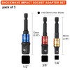 YoiYee 3 Piece Shockwave Impact Grade Socket Adapter Set -