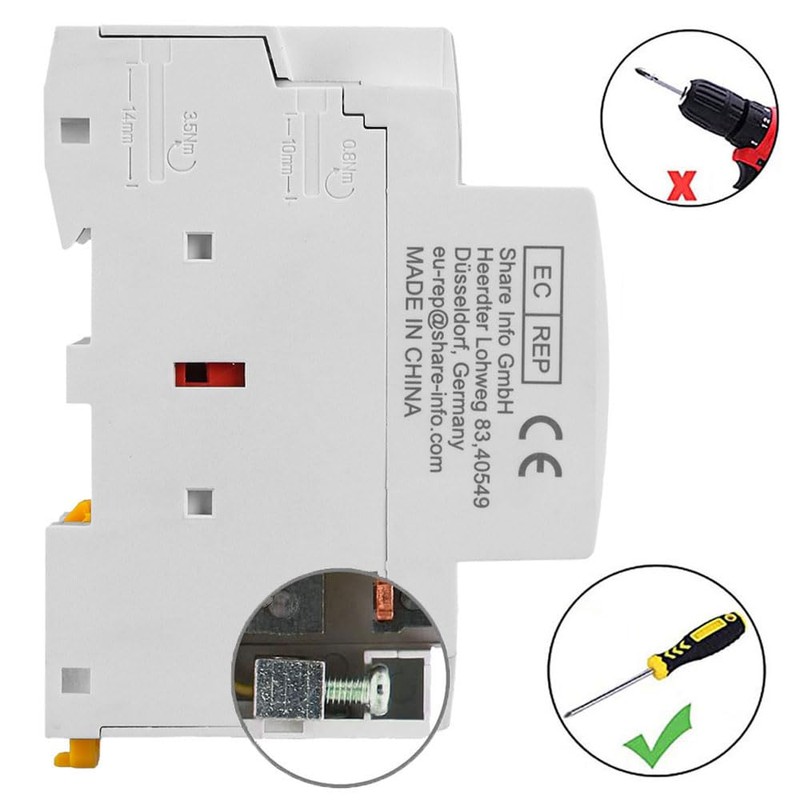 Hofwgele HCH8s-63 Household AC Contactor 63A 2 Pole Two Normally
