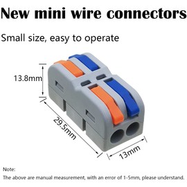 CESFONJER SPL-2M One-Touch Connector, 14 Pieces Plug Connector, New Mini Lever Nut Connector, Conductor Compact Wire Connector (Free Combination)