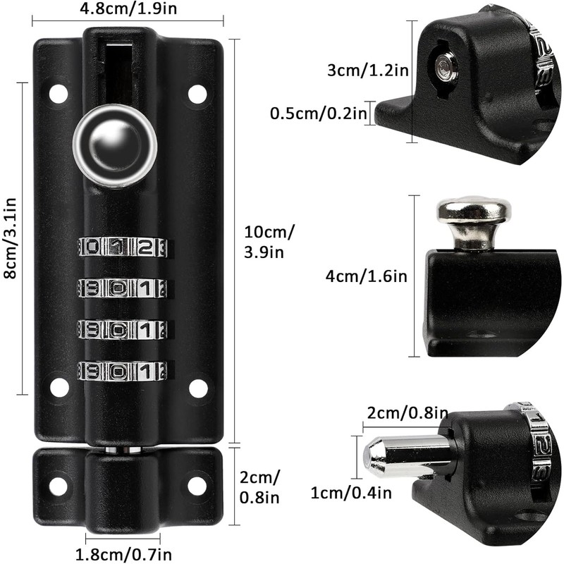 Digit Combination Locking Bolt,Combination Locking Bolt 4 Digit Sliding Lockable