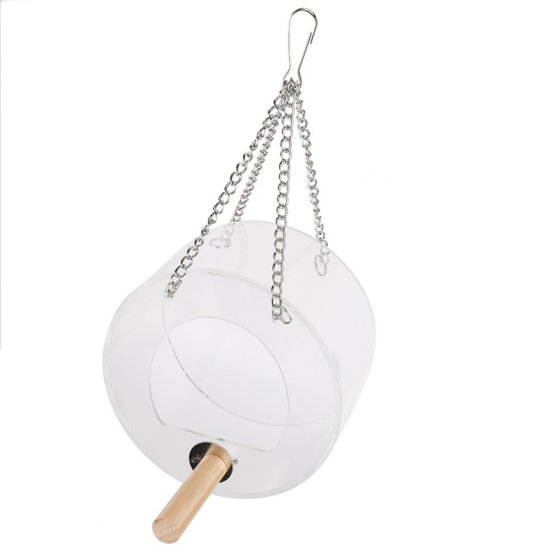 Acrylic Bird Feeder Box AntiScatter Hanging Feeding Box Outdoors Transparent