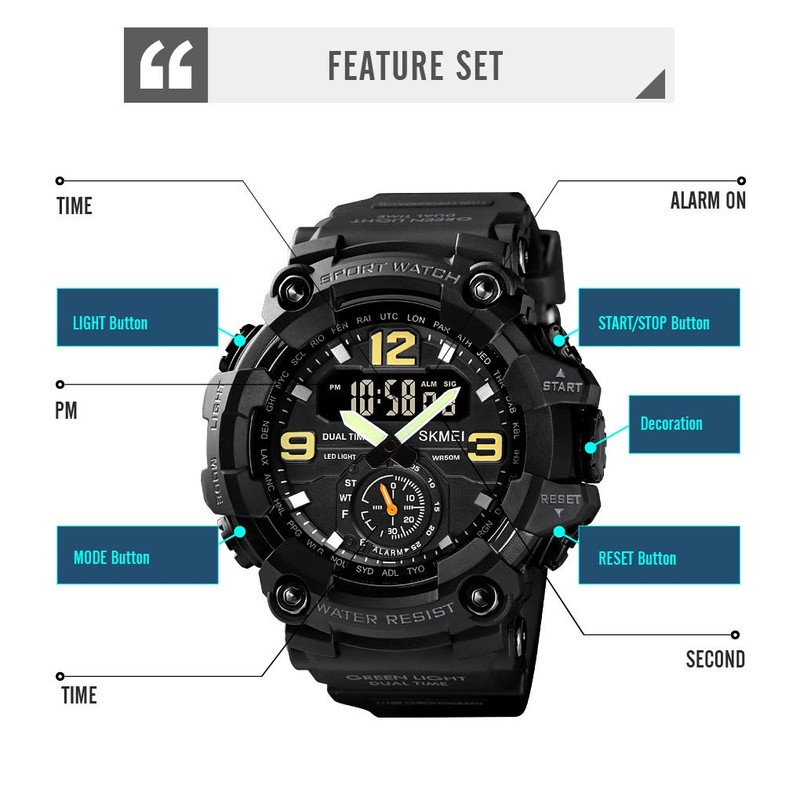 Yuxier Men's Military Watch Camouflage Sport Outdoor Waterproof Watch Date