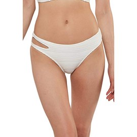 Jessica Simpson Traje de baño de Bikini de Primavera sólida para Mujer (Parte Superior e Inferior), Blanco Crudo, S (US 4-6)