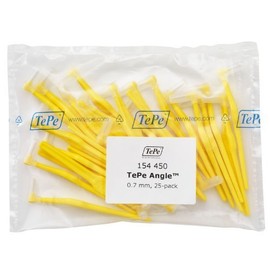 TePe Interdental Brush Angle - Yellow 0.7mm 25 pack by "TePe Oral Health Care, Inc."