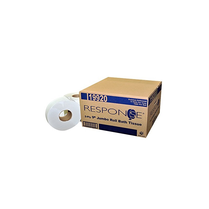 Response 19920 Prem Embossed Jumbo 2-Ply Bath Tissue Roll, 9"