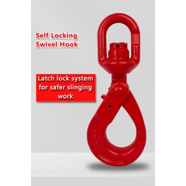 Swivel Self-Locking Hook 17636 lbs Heavy Duty Swivel Lifting Hook Swivel Lifting Hook Hoist Hook Sling Heavy Cargo 【8.0ton】