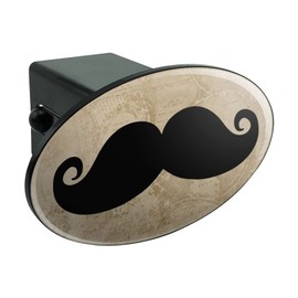GRAPHICS & MORE Curly Mustache Oval Tow Trailer Hitch Cover Plug Insert