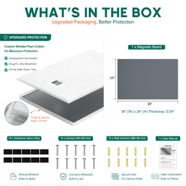 RemixOri 36" x 24" Magnetic Board for Wall, Heavy Duty, Gray
