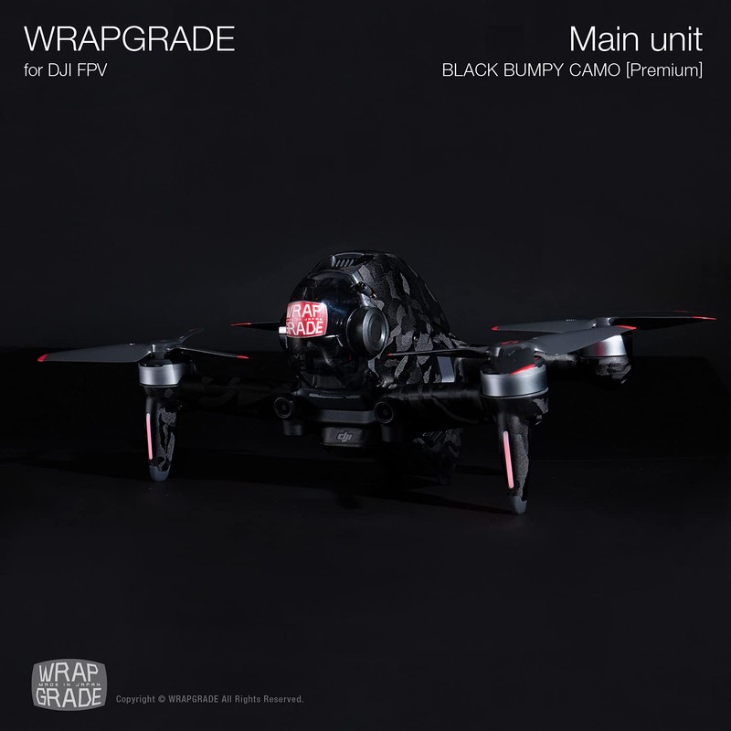 WRAPGRADE Skin Compatible with DJI FPV | Full-wrap (BLACK BUMPY